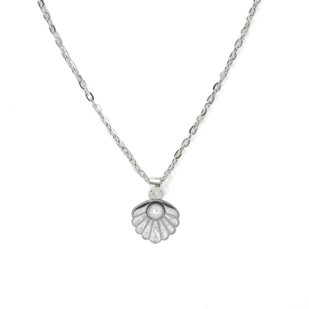 Modische verstellbare Muschel Perlen Anhänger Halskette Unisex