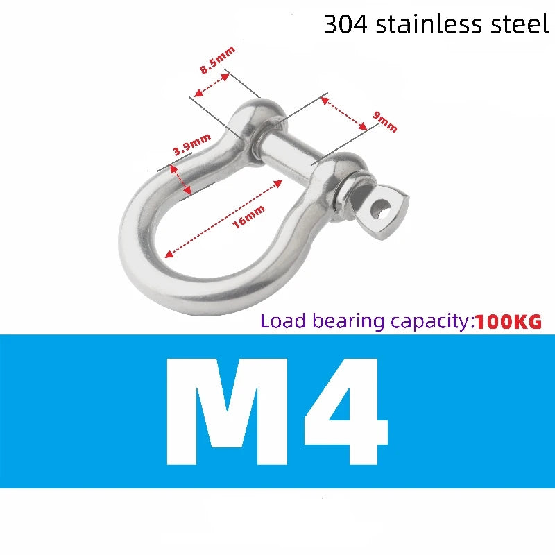 Edelstahl 304 Bogenschäkel für anspruchsvolle Marineanwendungen