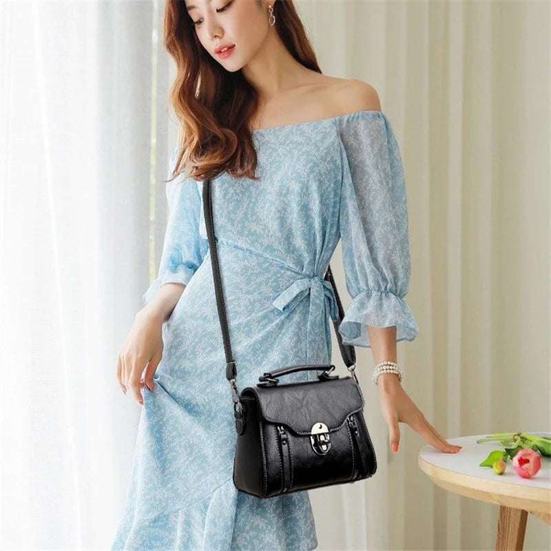 Modische Quadratische PU Umhängetasche mit Handyfach für Damen