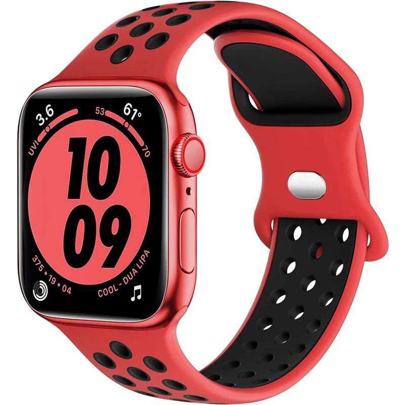 Sportliches Silikonarmband kompatibel mit Smartwatch 38-49 mm Modelle