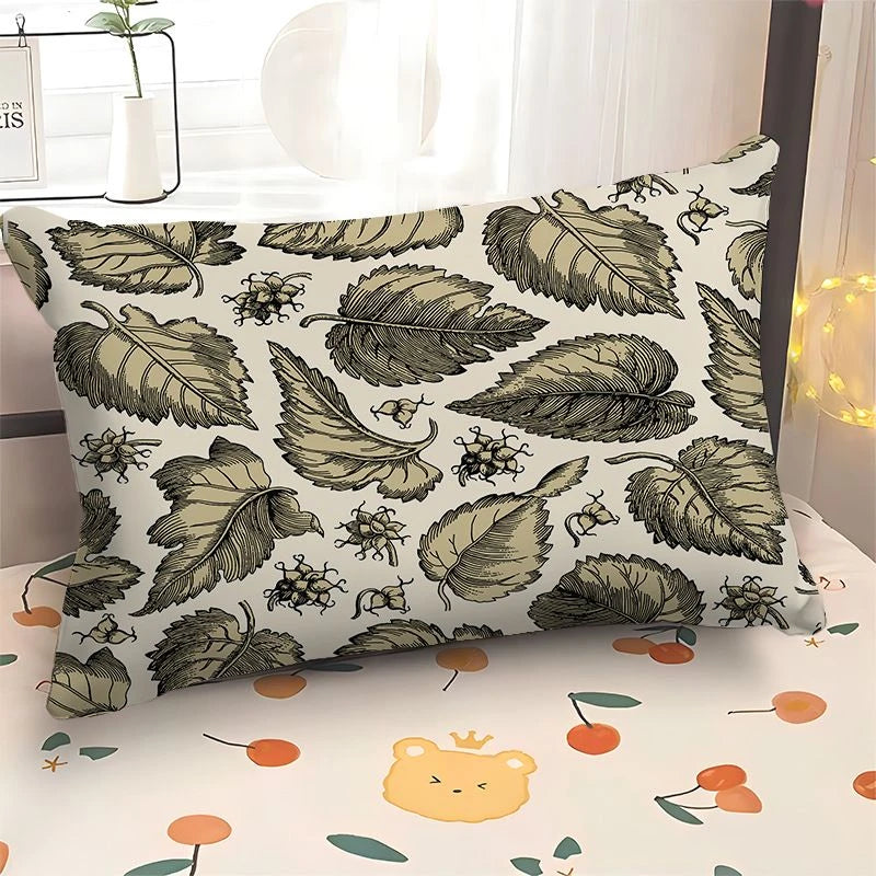 Europäischer Kissenbezug mit Pflanzen und nordischem Design rechteckig