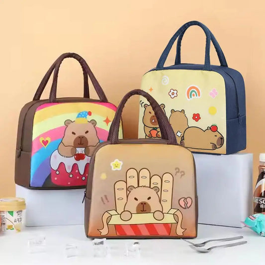 Isolierte Lunchtasche mit lustigem Cartoon Motiv fuer Kinder