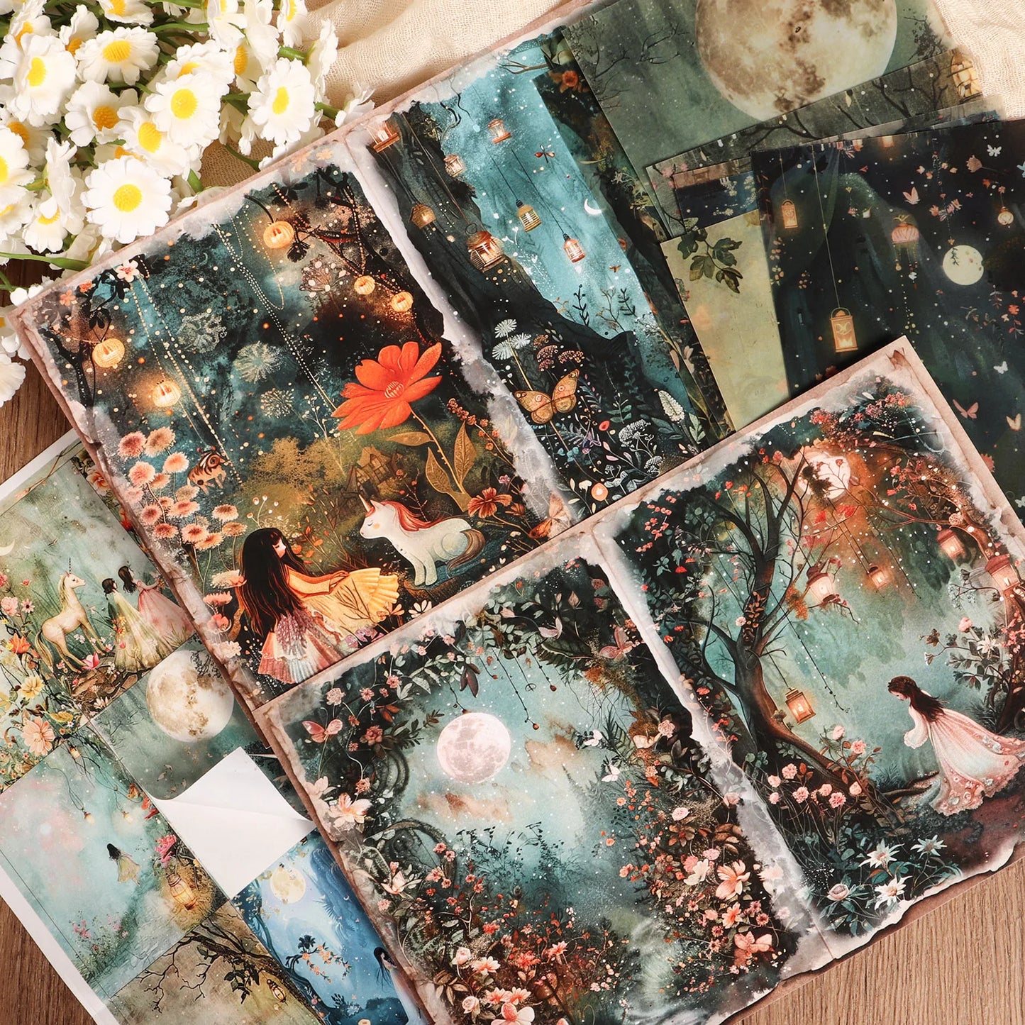 Set mit A5-Deko- und Transparentpapieren für kreatives Scrapbooking