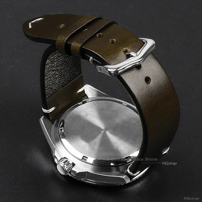 Echtleder Uhrenarmband Kalbsleder Vintage 18-24mm mit Metallverschluss