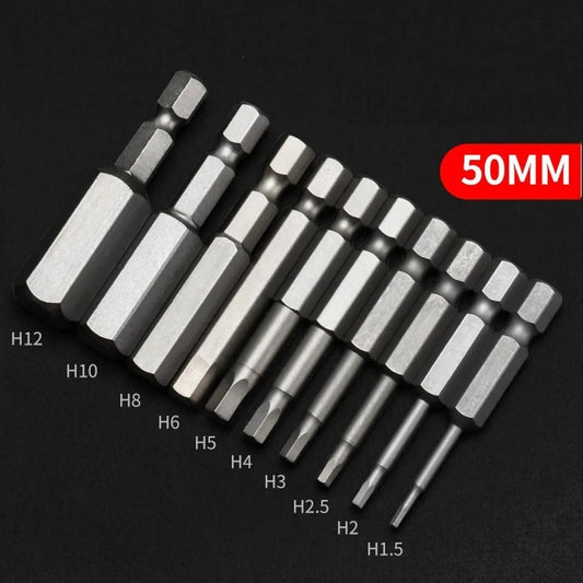 10-tlg Magnetische 1/4 Zoll Sechskantschrauber Bits Set 50mm Länge