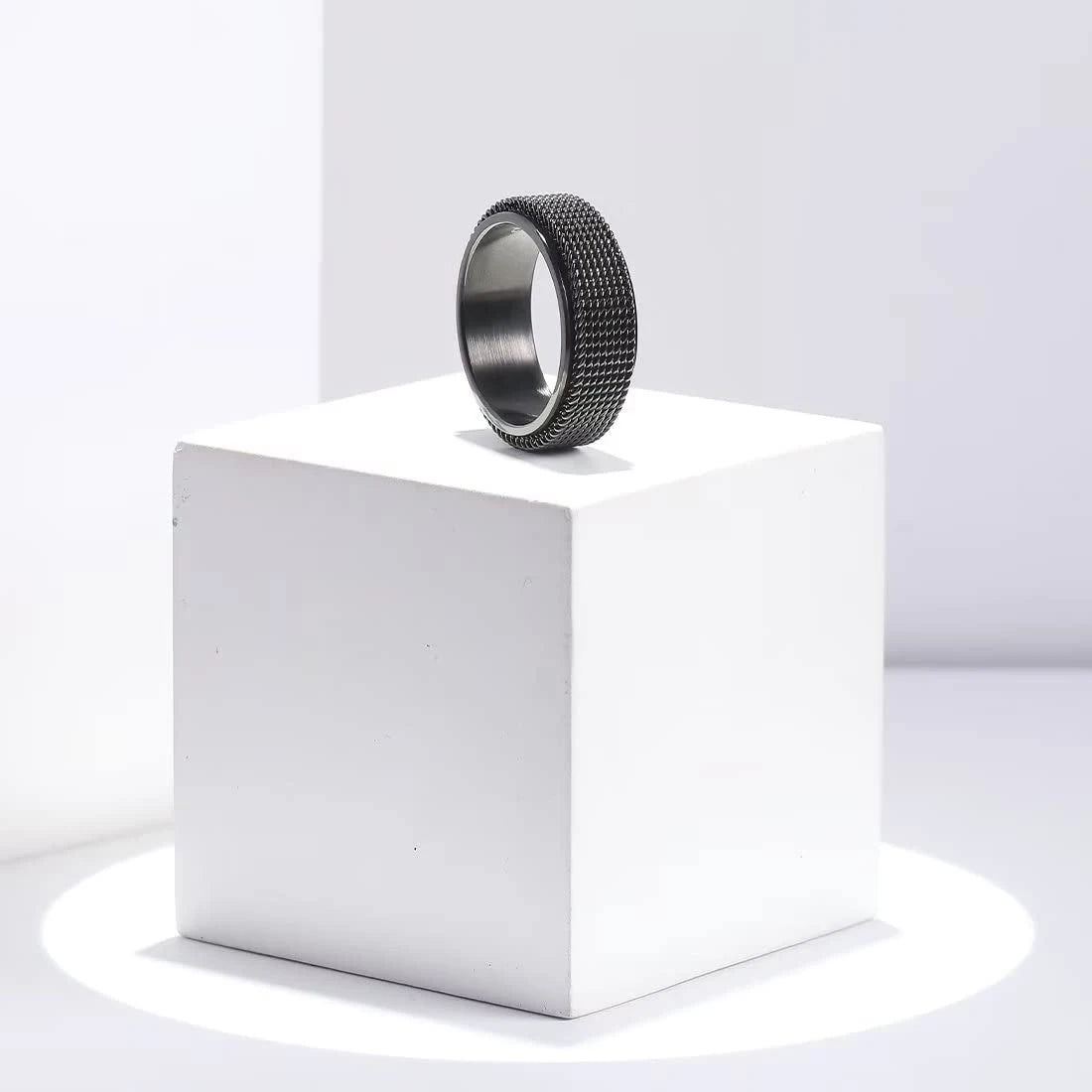 Drehbarer Edelstahl Spinner Ring mit 8mm Breite für Entspannung