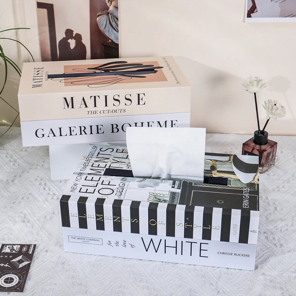 Luxus Buch Stil Tissue Box Serviettenhalter Papierbox für Tisch Dekor