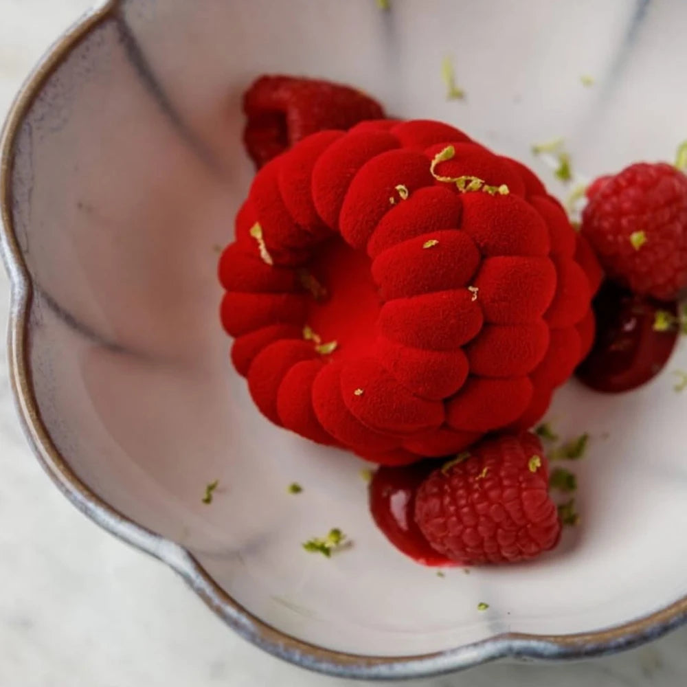 Silikon Kuchenform mit 6 12 oder 24 Himbeerzellen für Desserts