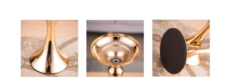 Goldener Metall Kerzenhalter für Weihnachtsdeko Hochzeit und Feierlichkeiten-Yabubest - Home & More