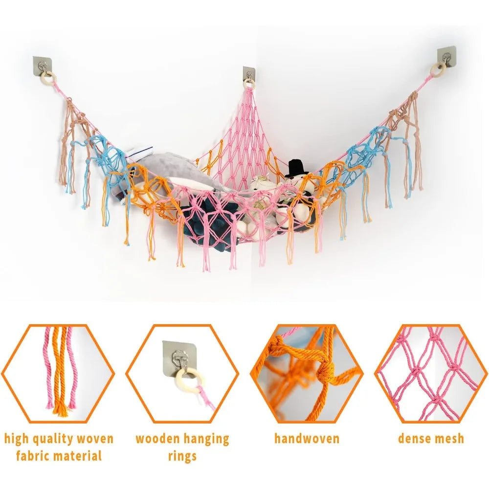 Spielzeug Hängematte Kinderzimmer Wand Ecke Netz Organizer Stauraum