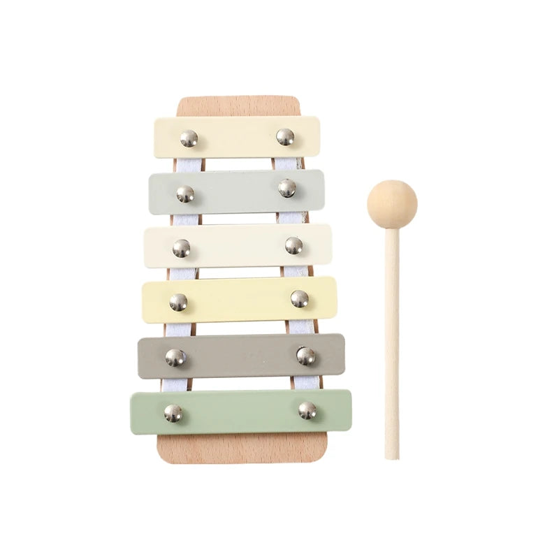 Montessori Holz Musikinstrumente für Babys Lernspielzeug Xylophon Rassel Trommel