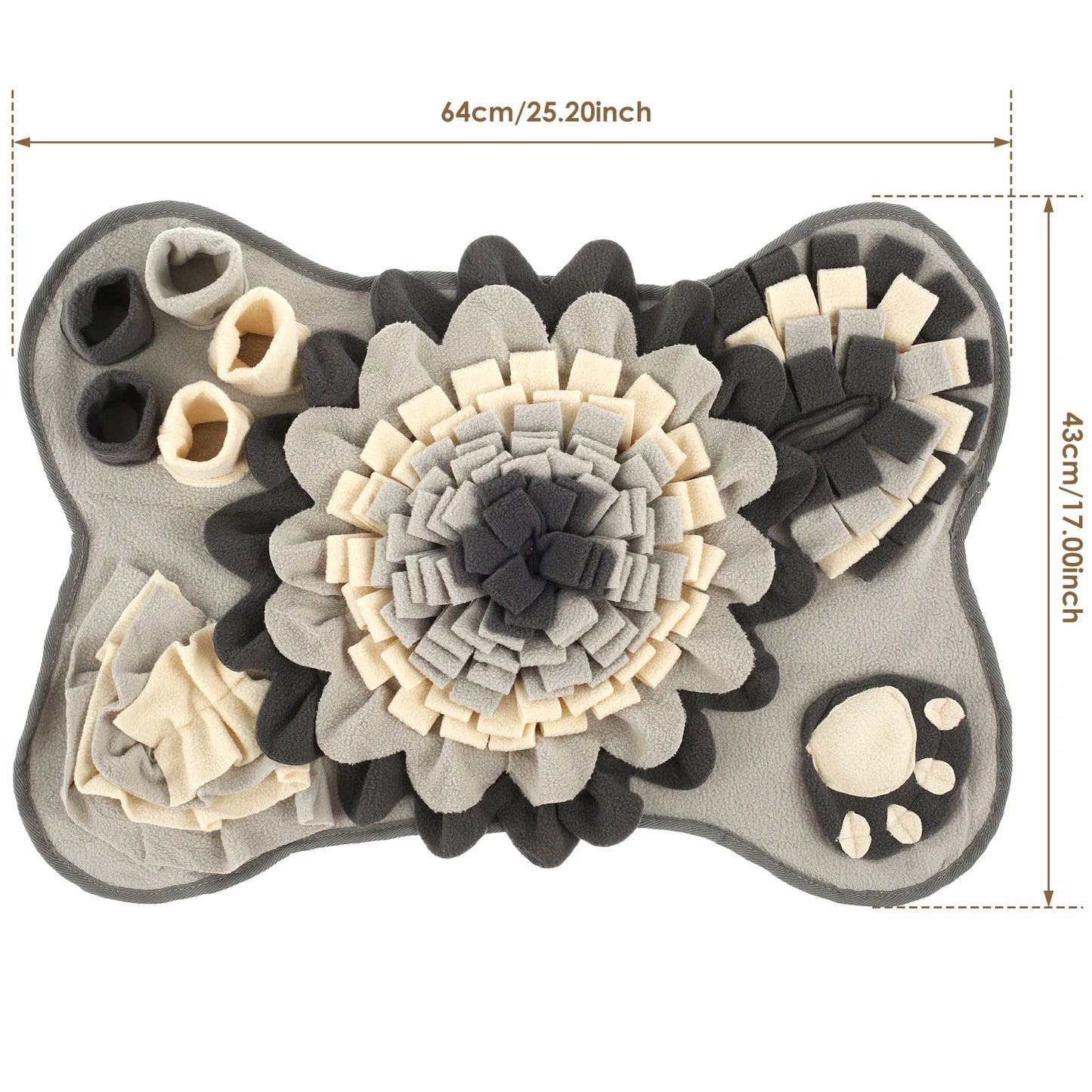 Interaktive Schnüffelmatte für Hunde mit Quietscher und Leckerlisuche