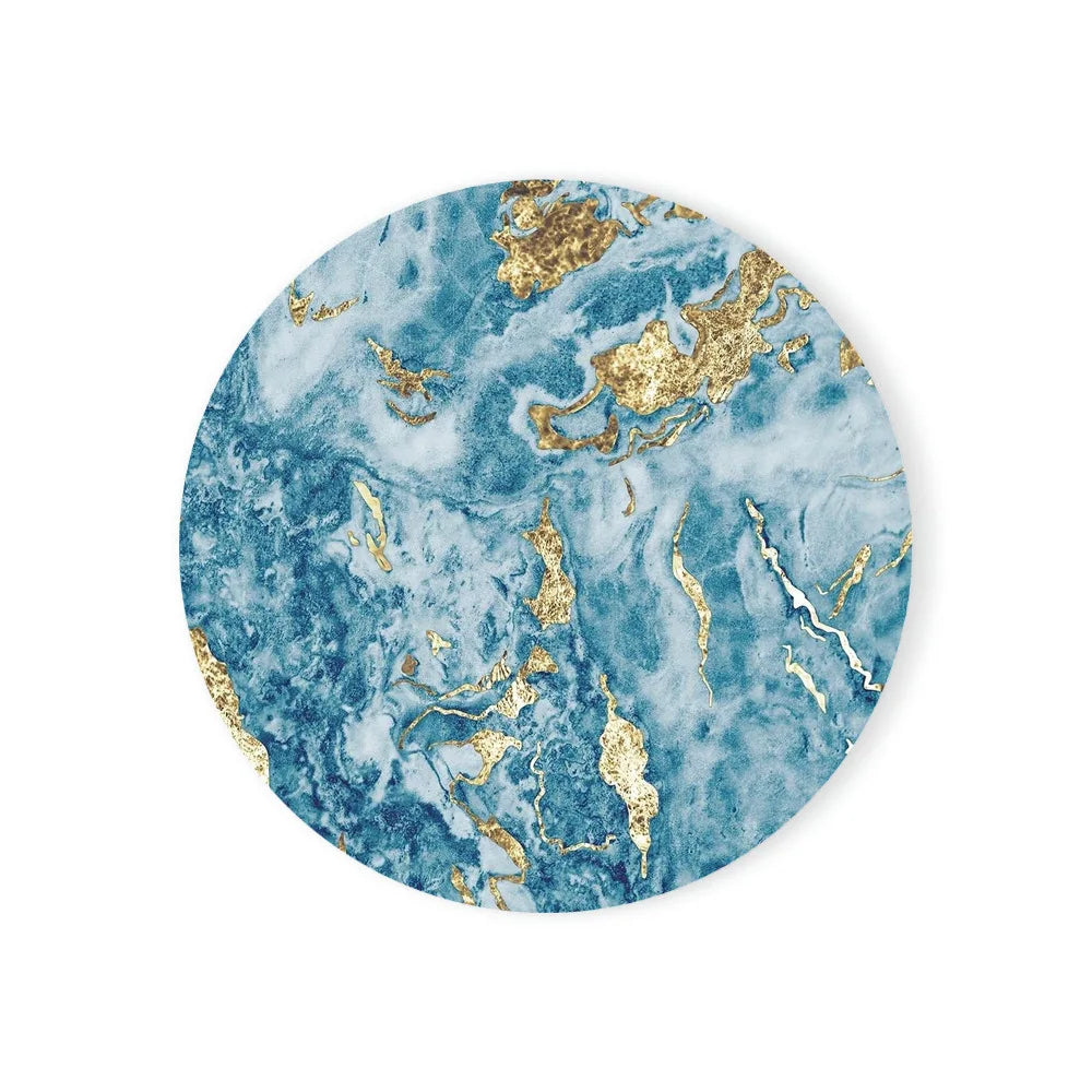 Runder Keramikuntersetzer mit Korksockel Marmoroptik für Tischdeko