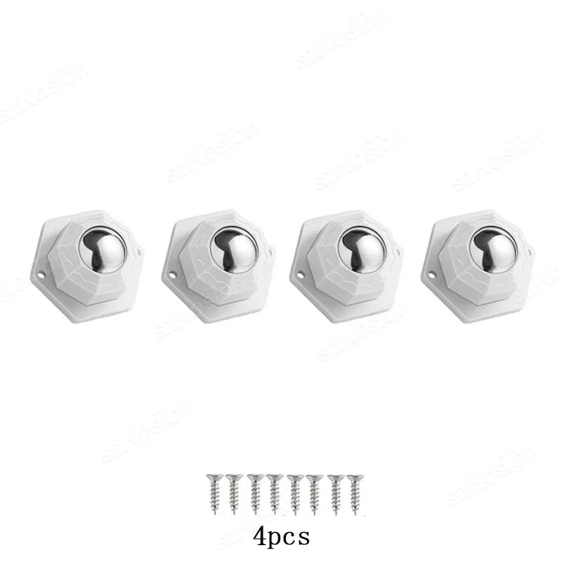 4x Selbstklebende Möbelrollen mit 360° Rotation Edelstahl Nylon