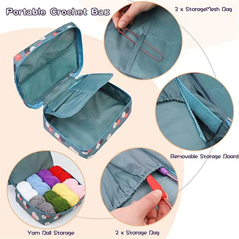 103 teiliges Häkelnadel Set mehrfarbig mit weichem Griff