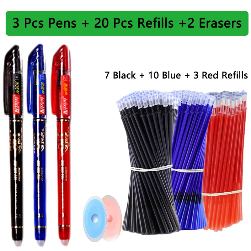 25-teiliges Kawaii Löschbares Gelstift-Set für Schule und Büro 15 cm