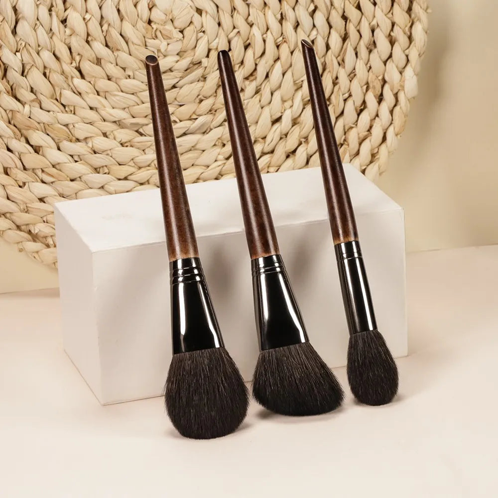 3-teiliges Make-up Pinsel Set weiches Ziegenhaar für Rouge Highlight