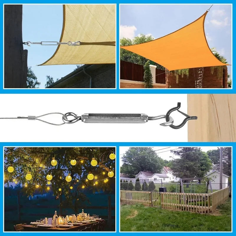 Edelstahl Haken und Öse Spanner Einstellbar Draht Seil Spannung Segel Garten-Yabubest - Home & More