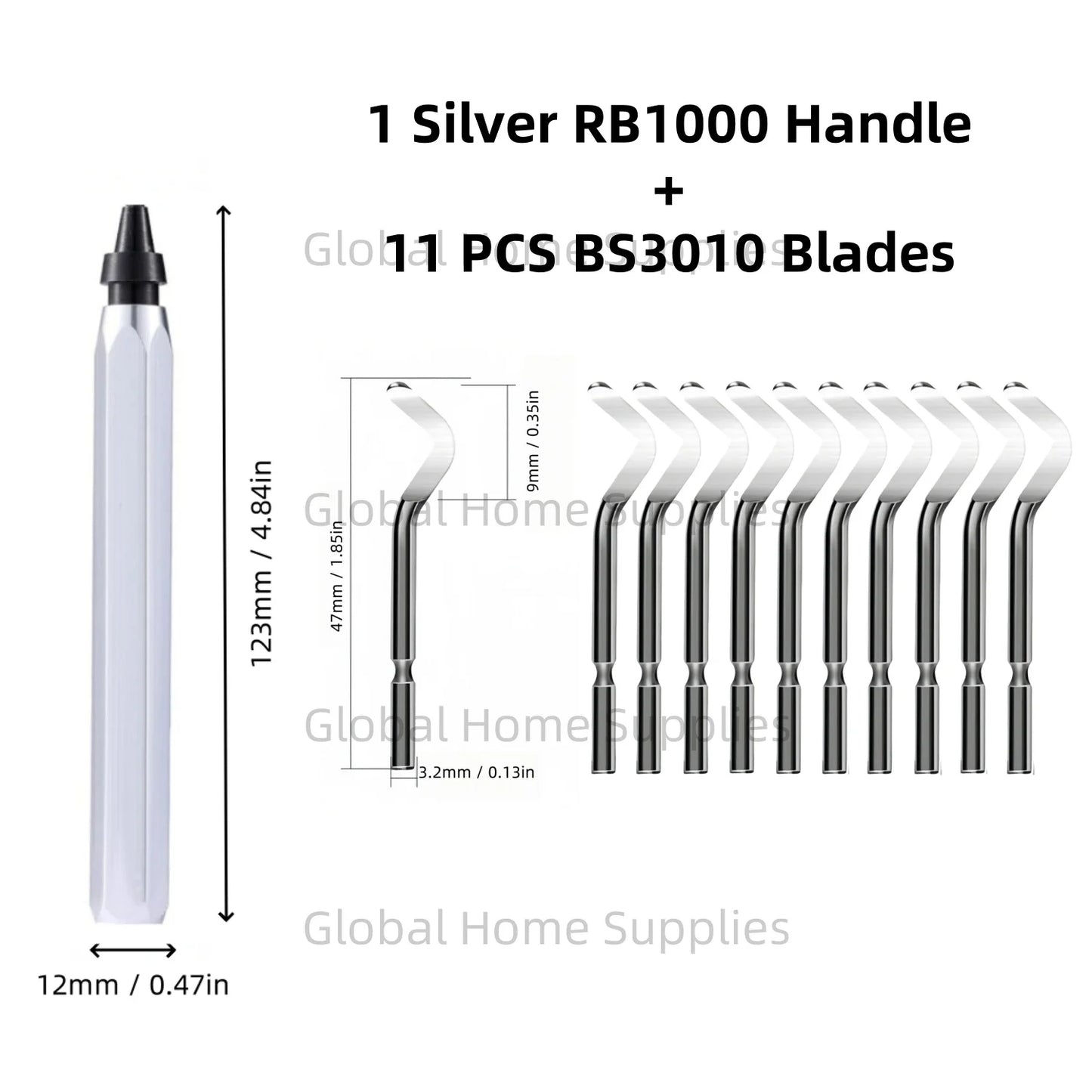 Entgratungswerkzeug Set RB1000 mit 1 oder 11 Schnellarbeitsstahl-Schwenkklingen