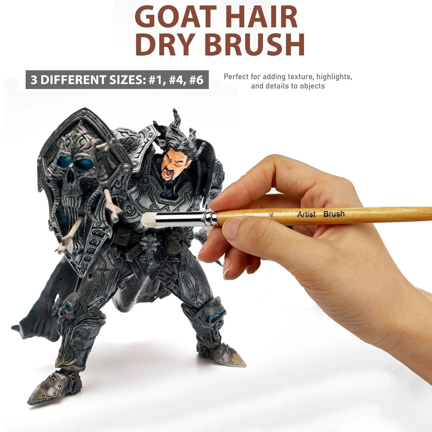 Premium Trockenpinsel Set aus Ziegenhaar für Modellmalerei und Miniaturen