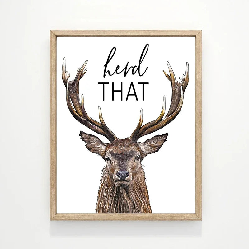 Lustige Tier Wandkunst auf Leinwand für moderne Badezimmer Dekoration