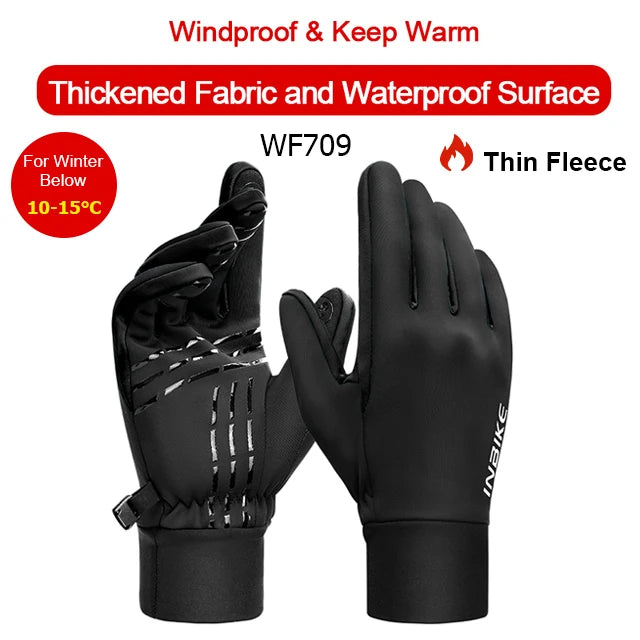 Winddichte wasserdichte Winterhandschuhe mit Touchscreen und Fleece
