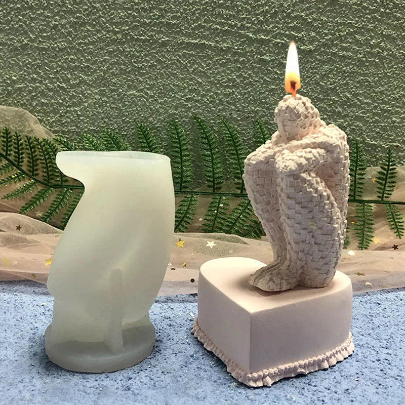 Abstrakte Denker Statue Silikon Kerzenform für DIY Kerzen und Resin