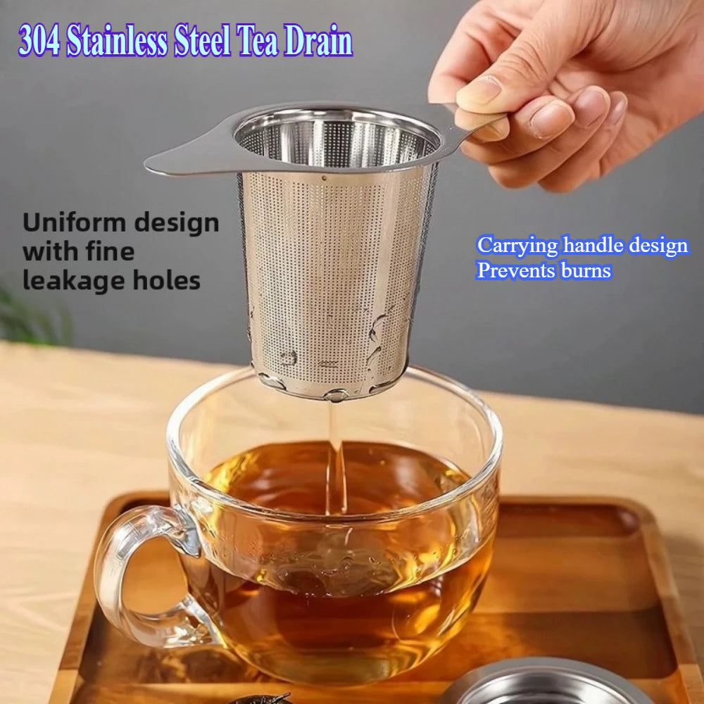 Edelstahl Teefilter wiederverwendbar Tee Sieb Kaffee Infuser mit Deckel
