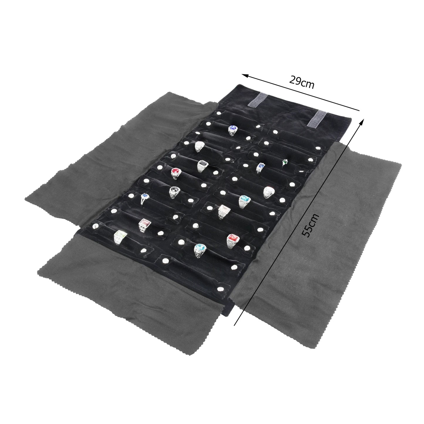 Eleganter Reise Schmuck Organizer aus Samt – Aufrollbar & Faltbar