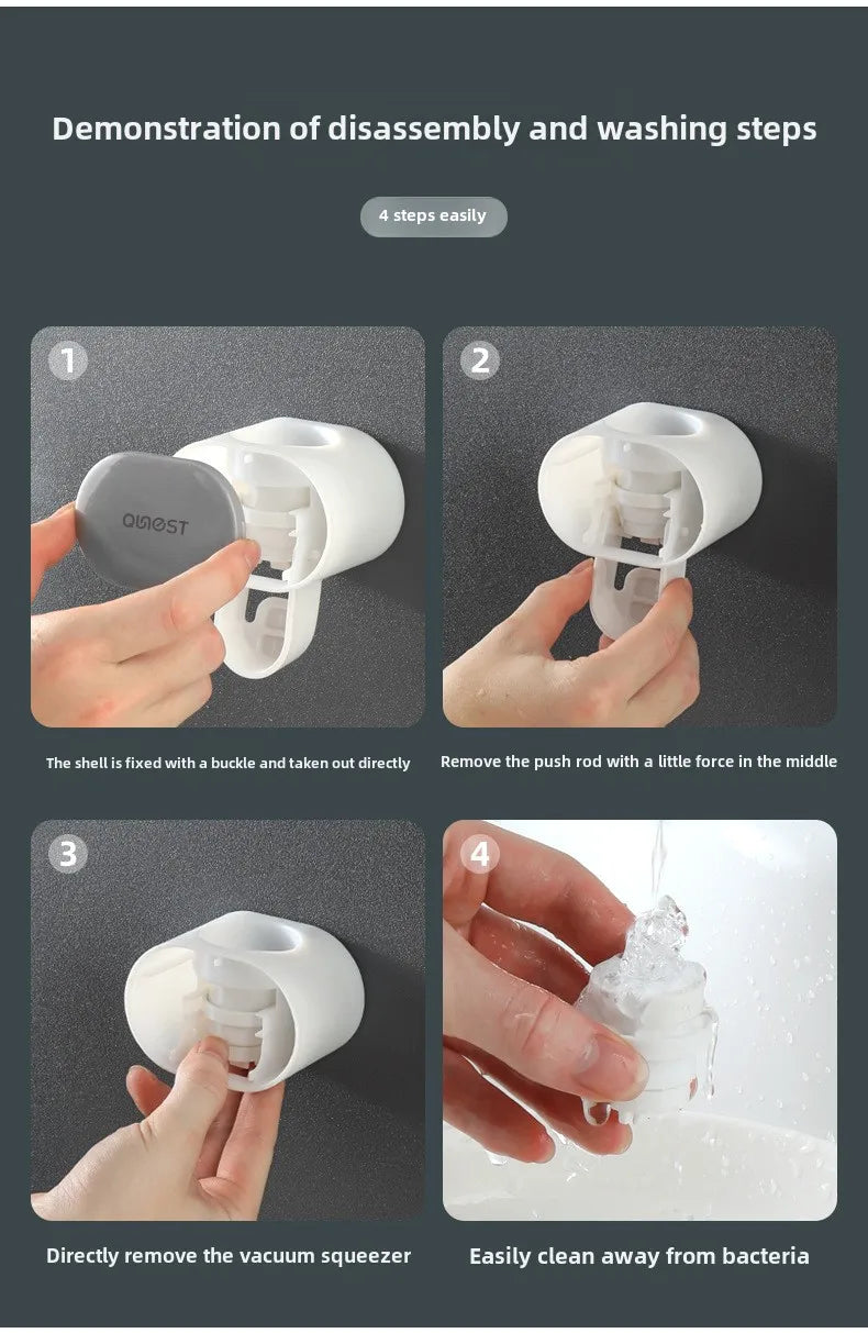 Automatischer staubdichter Zahnpastaspender mit Wandhalter für Bad