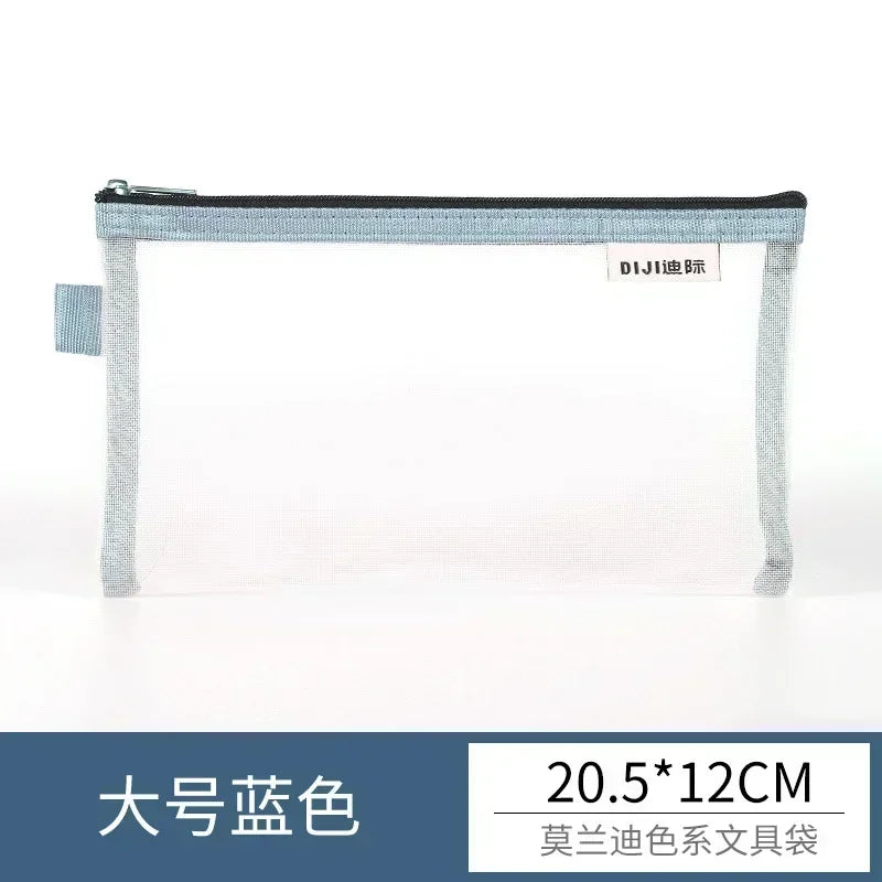 Transparentes Mesh Stift-Etui Kunststoff Mini Mäppchen für Büro - Schule