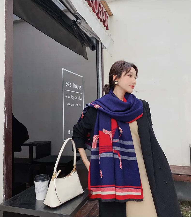 Luxuriöser Kaschmir-Gefühl Schal für Frauen im Herbst/Winter-Yabubest - Home & More