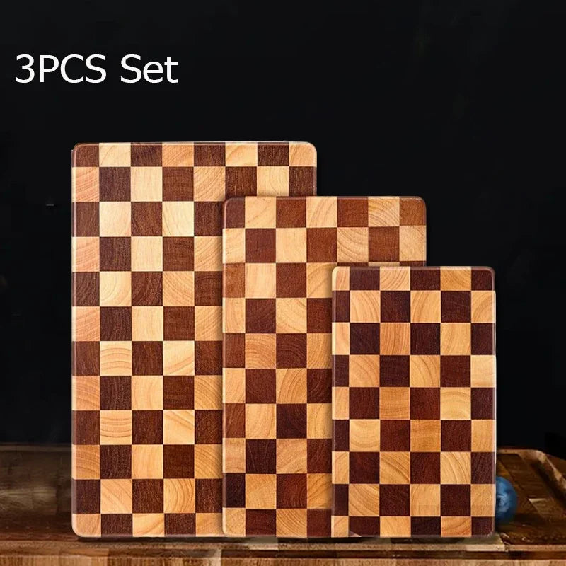 3er Set Bambus Holz Schneidebretter rutschfest für Küche und Obst Gemüse