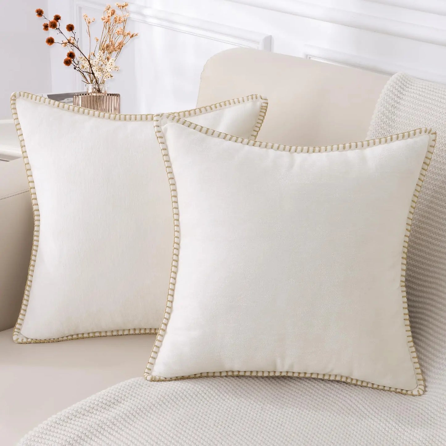 Weiche Chenille-Kissenbezüge 45,7 x 45,7 cm im 2er-Set für komfortable Dekoration