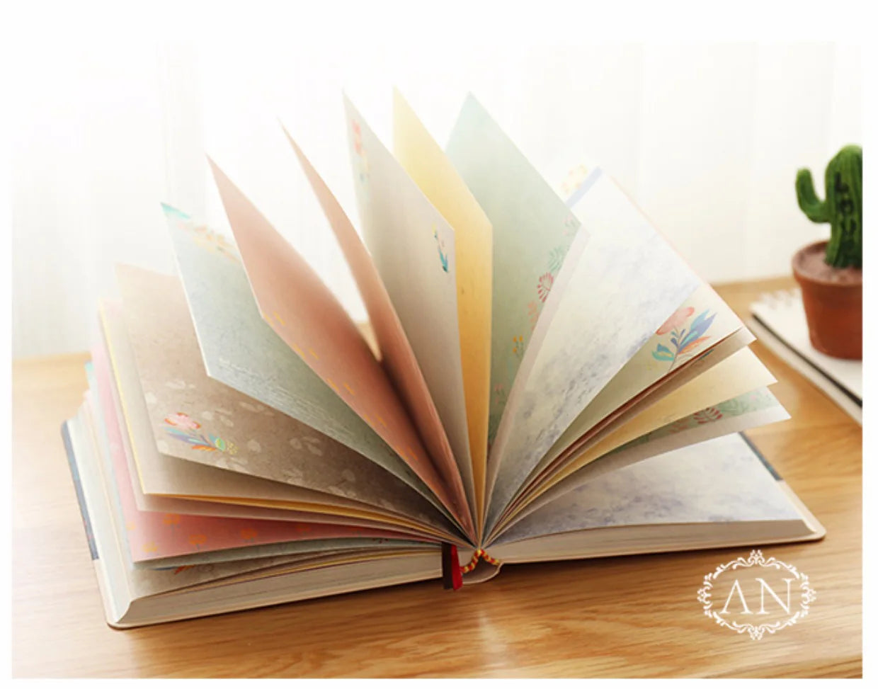 Retro-Notizbuch mit Blumenmotiv – Hardcover Tagebuch-Yabubest - Home & More