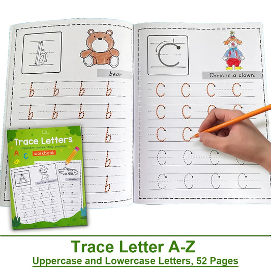 Spielerisch Buchstaben lernen: Alphabet Nachzeichnen Arbeitsbuch für 3-6 Jahre