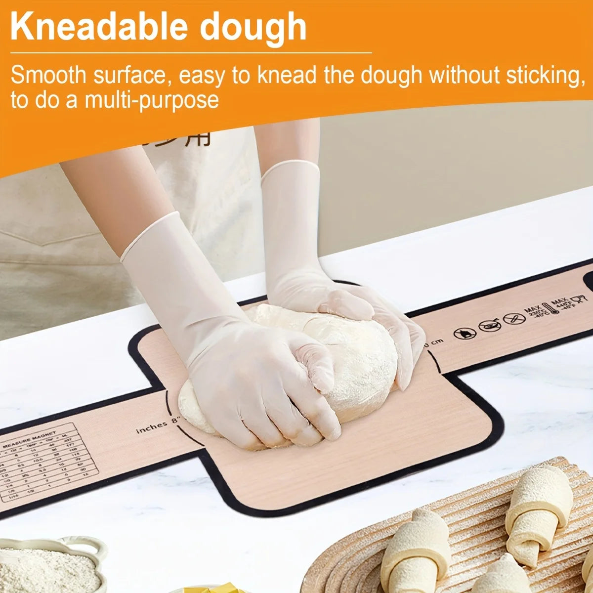 Silikon-Brotschlinge hitzebeständig antihaftbeschichtet mit langem Griff zum Backen