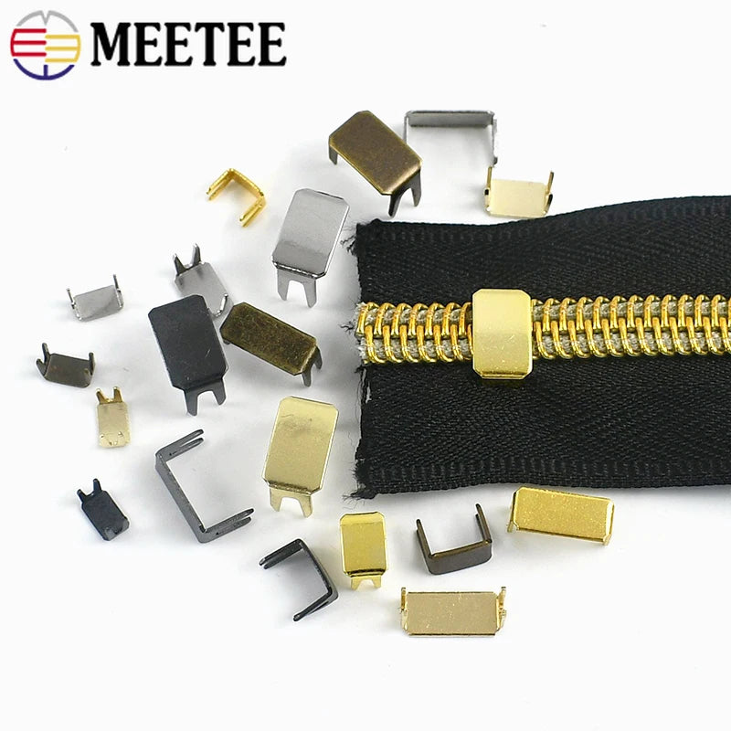 Metall Reißverschlussstopper Set Gr. 3/5/8/10 für Nylon Zipper Reparatur DIY