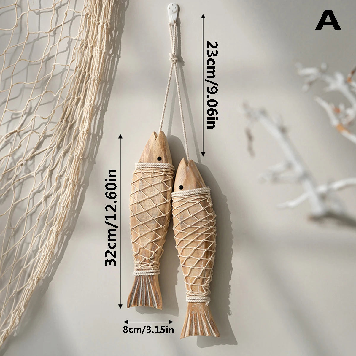 Wanddekoration Holzfisch kreativ
