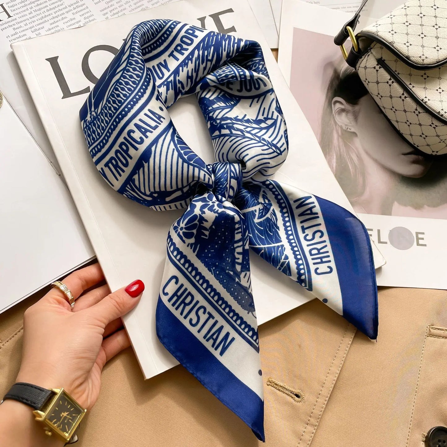 Modischer Hahnentritt Quadratschal für Damen – vielseitig tragbar