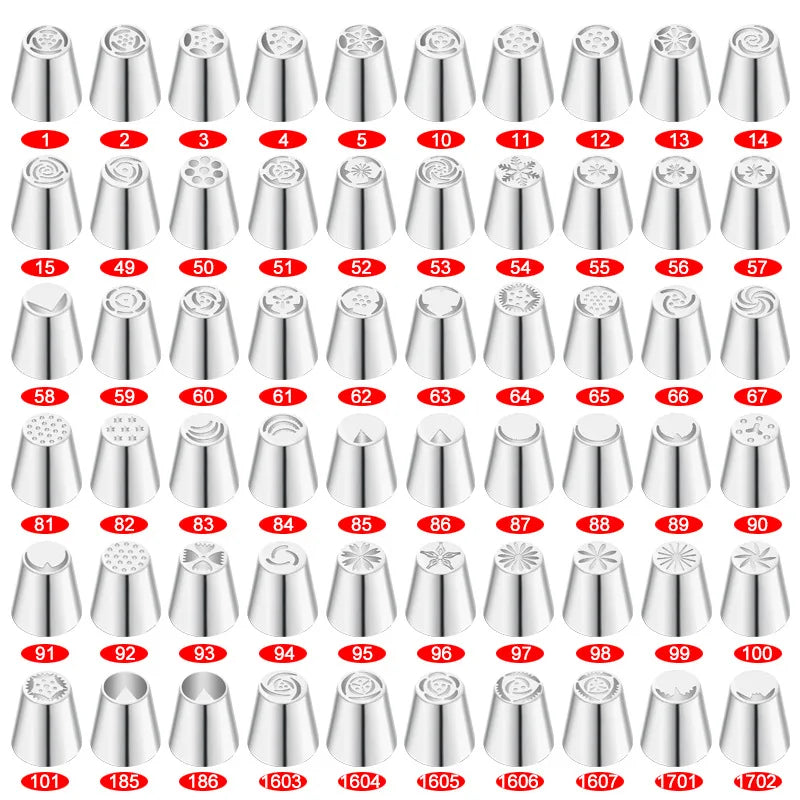 Premium Edelstahl Spritztüllen Set – 30+ Backdüsen für kreative Gebäck-Deko