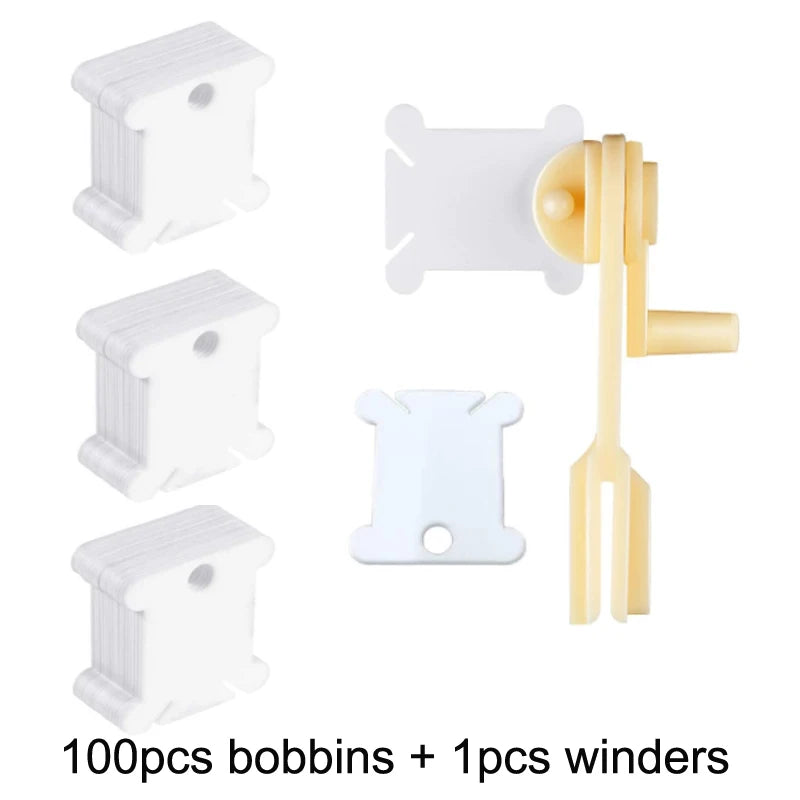 Organizer Set für Stickgarn mit 36 Fächern, Flossern und Zahlenetiketten