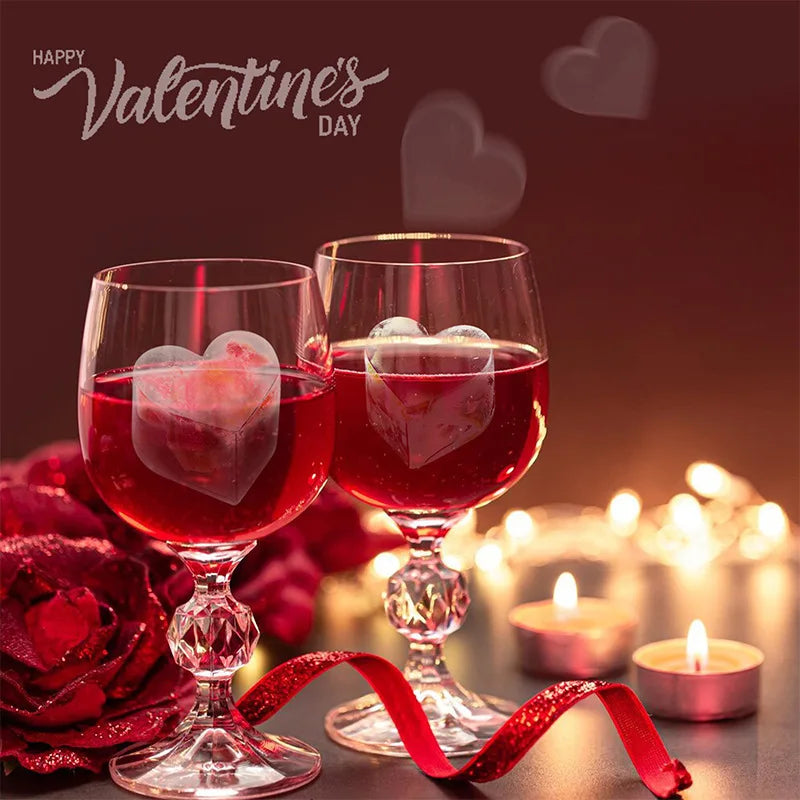 Herzförmige Eiswürfelform aus Silikon in Rosa und Rot, multifunktional