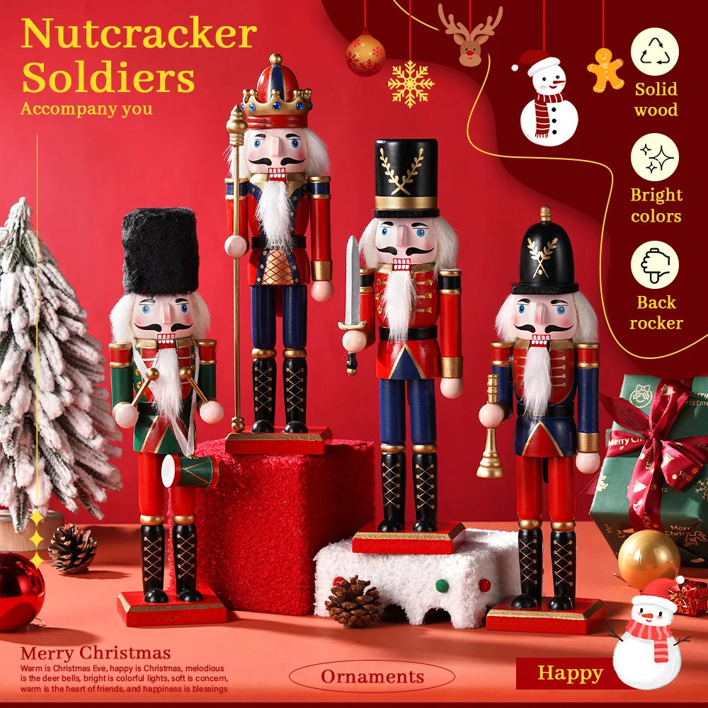 30 cm Holz Nussknacker Marionette Soldat Dekoration