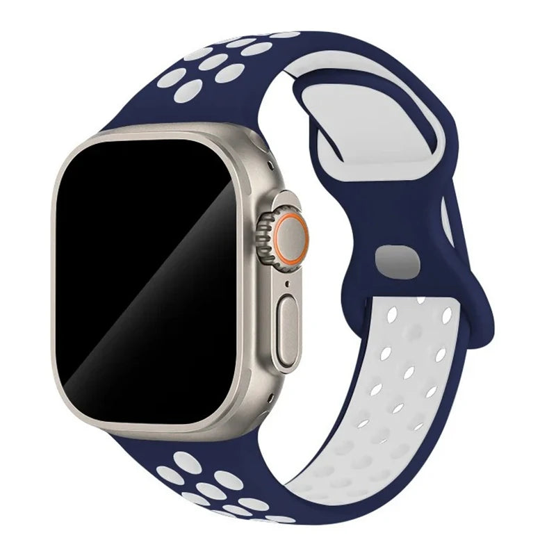 Sportliches Silikonarmband kompatibel mit Smartwatch 38-49 mm Modelle