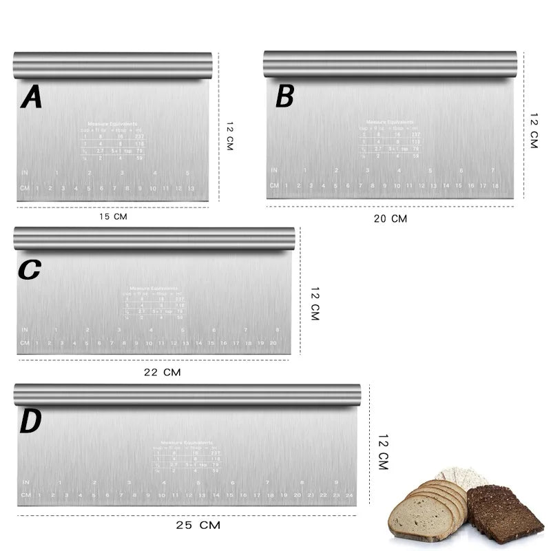 Edelstahl Pastöse Teigschaber mit Skala Kuchen Gebäckspatel Backwerkzeug