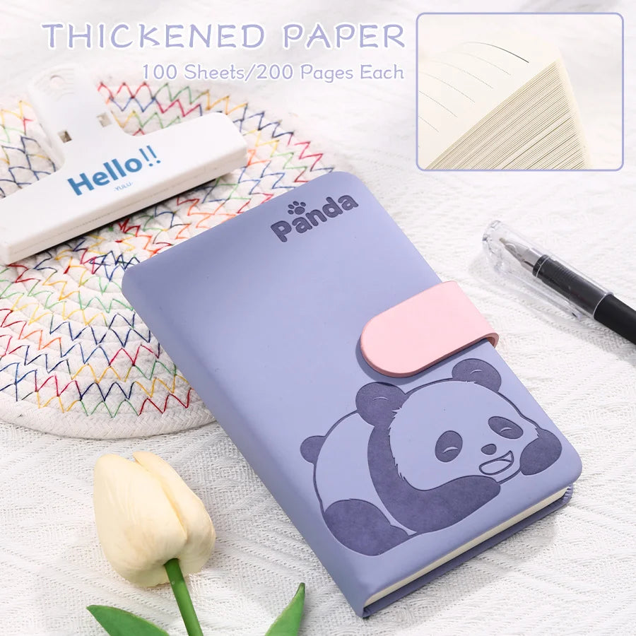 Weiches Panda-Notizbuch mit Lederfutter für stilvolles Schreiben