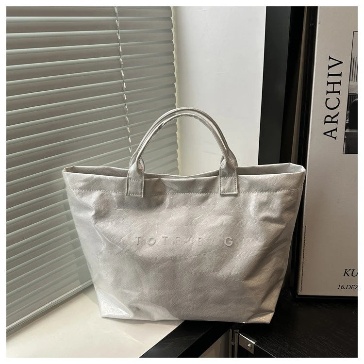 Transparente Einkaufstasche mit Retro Buchstaben großes Fassungsvermögen Damen