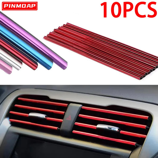 10er Set 20cm Bunte PVC Auto Klimaanlage Lüftung Trim Streifen Innen Deko