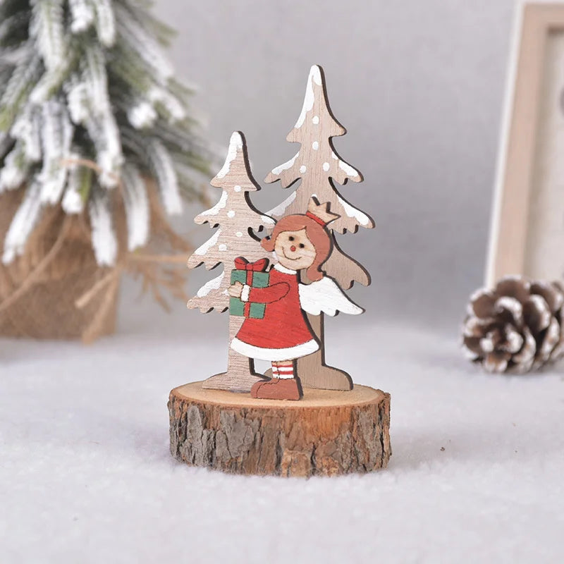 Handgemachter DIY Weihnachtsbaum aus Holz für Kinder mit Sternenornamenten